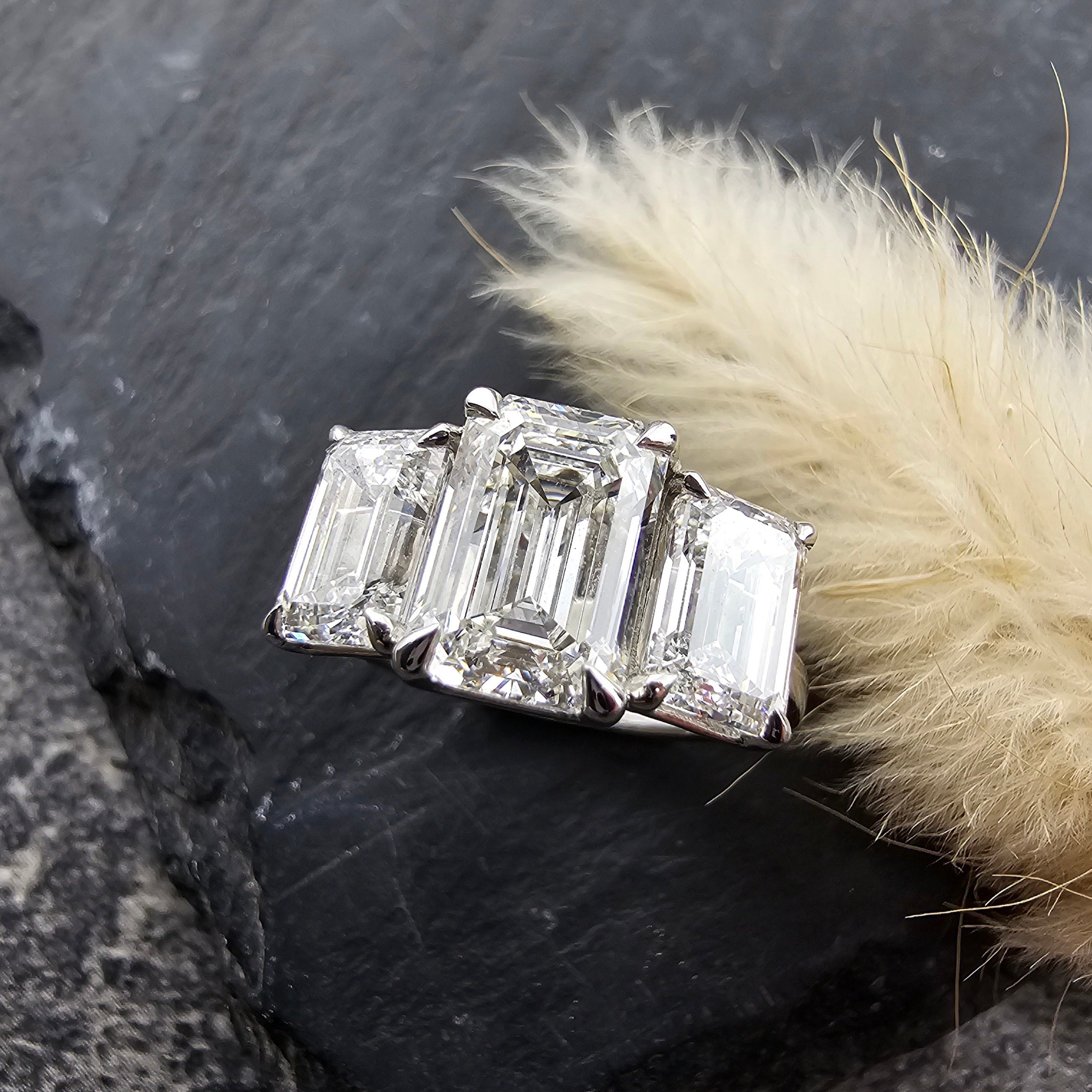 Emerald Cut Lab Grown Diamond Trilogy