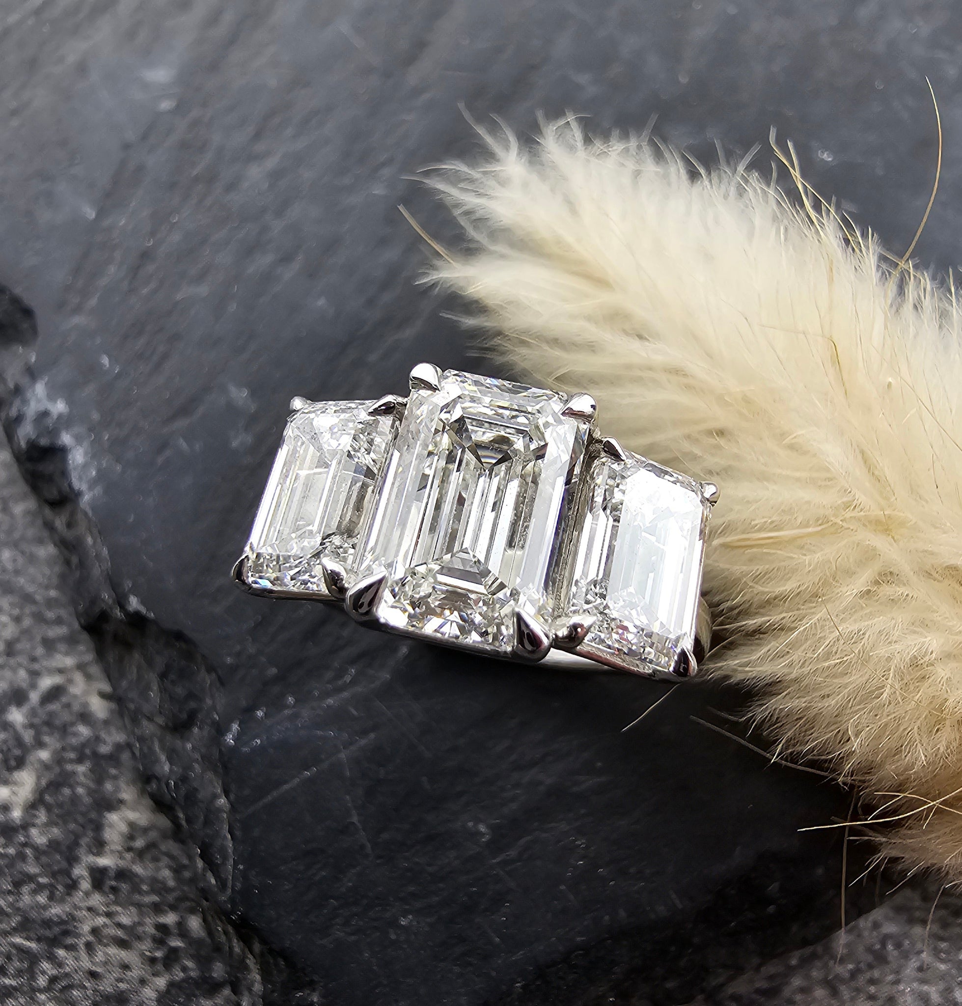Emerald Cut Lab Grown Diamond Trilogy