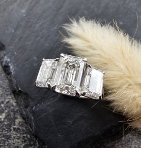 Emerald Cut Lab Grown Diamond Trilogy