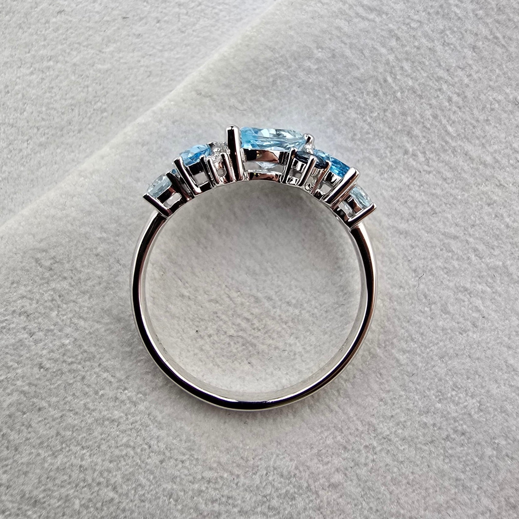Blue Topaz Cluster Ring