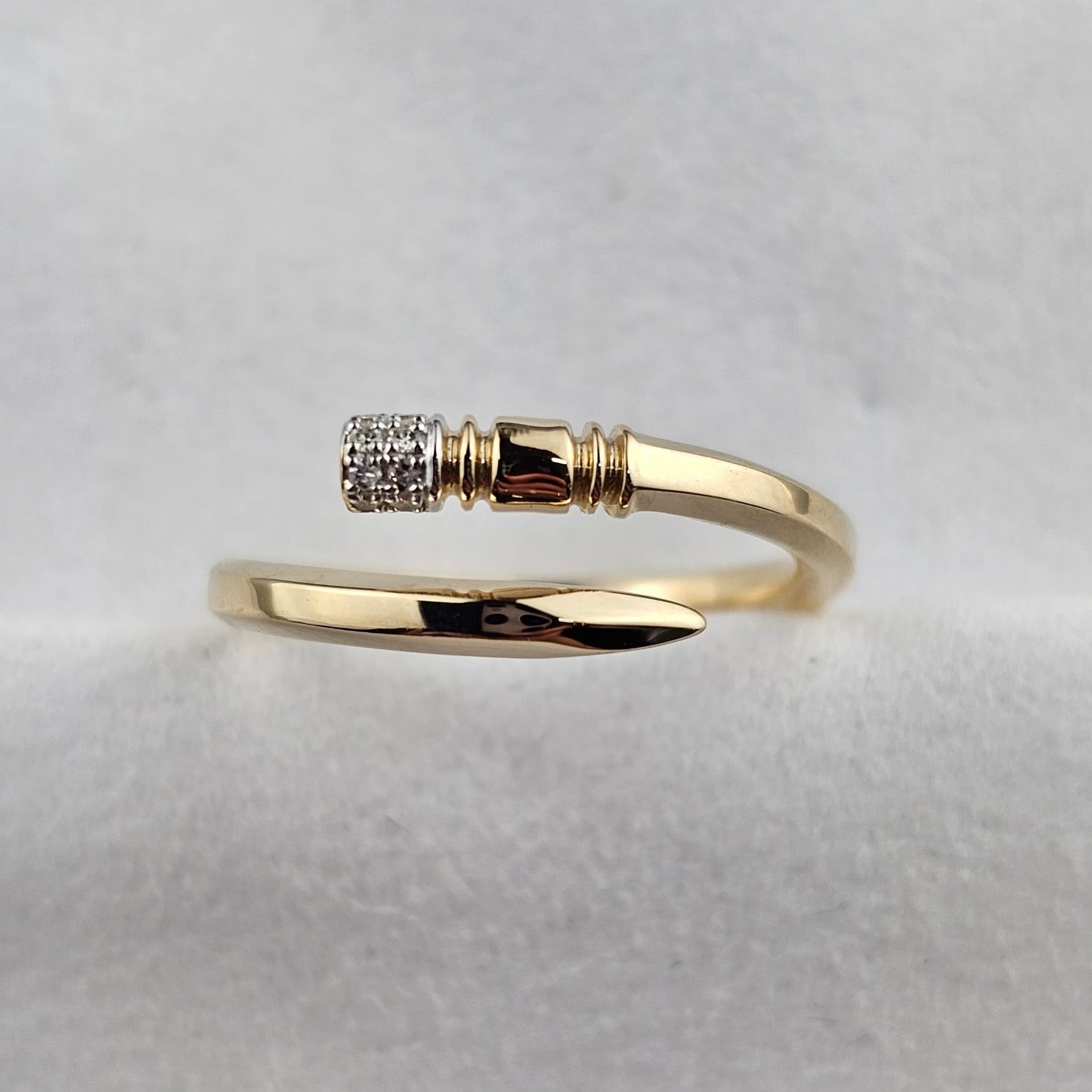 Gold and Diamond Nail Ring