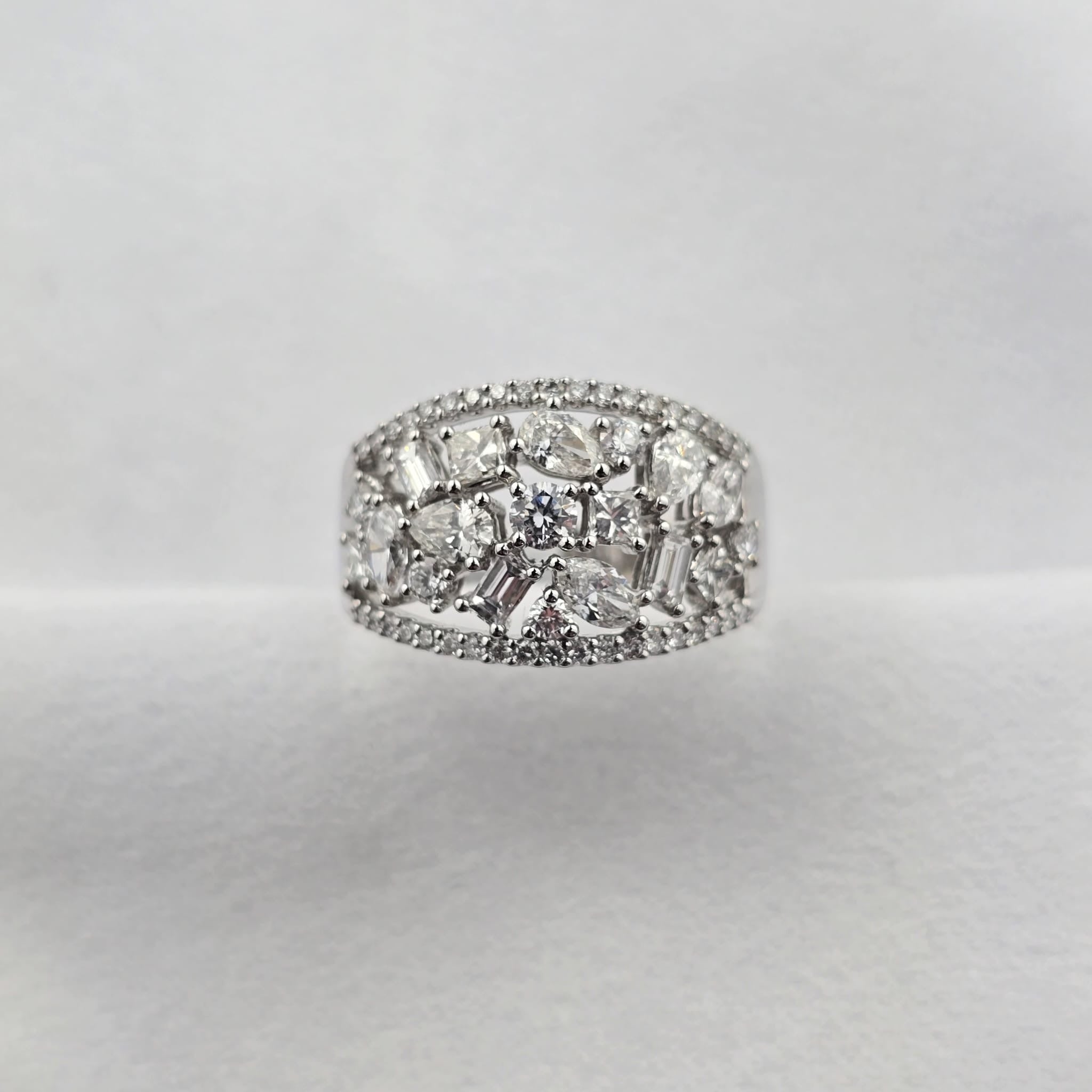 Mixed Cut Open Diamond Dress Ring