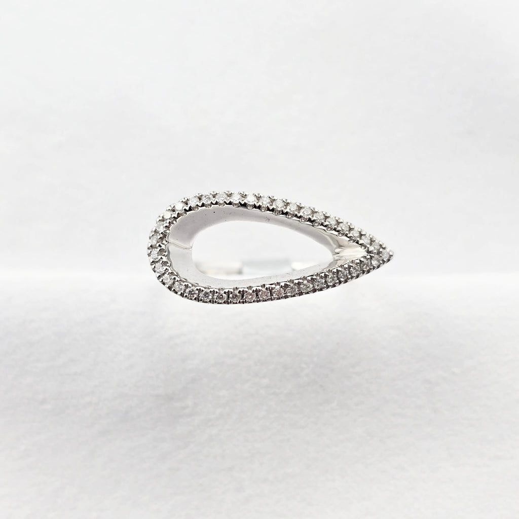 Diamond Set Teardrop Dress Ring