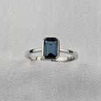 Octagonal London Blue Topaz Ring