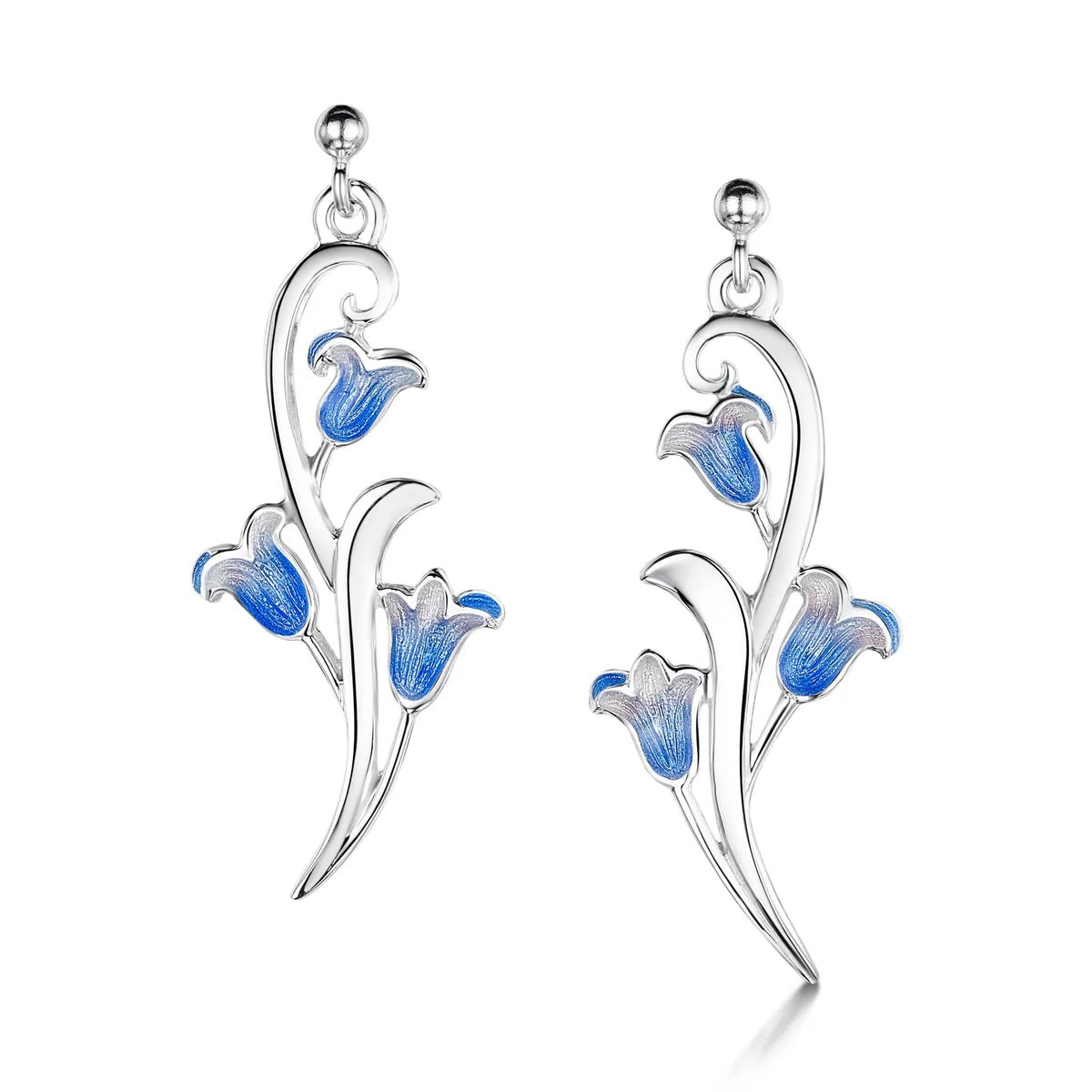Bluebell Dress Drop Earrings in Sterling Silver
