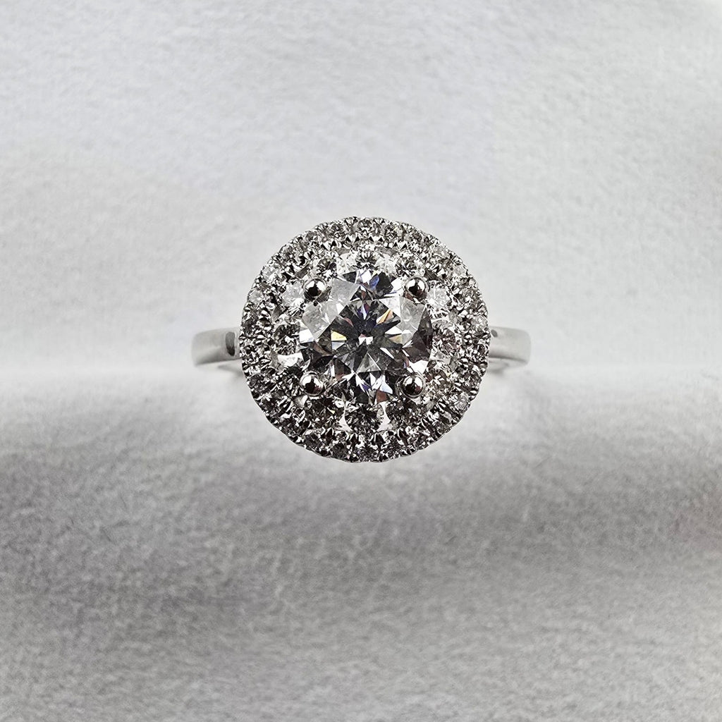 Round Diamond Double Halo Ring