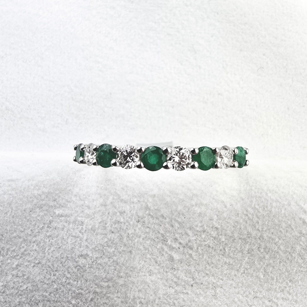 Emerald and Diamond Eternity Band