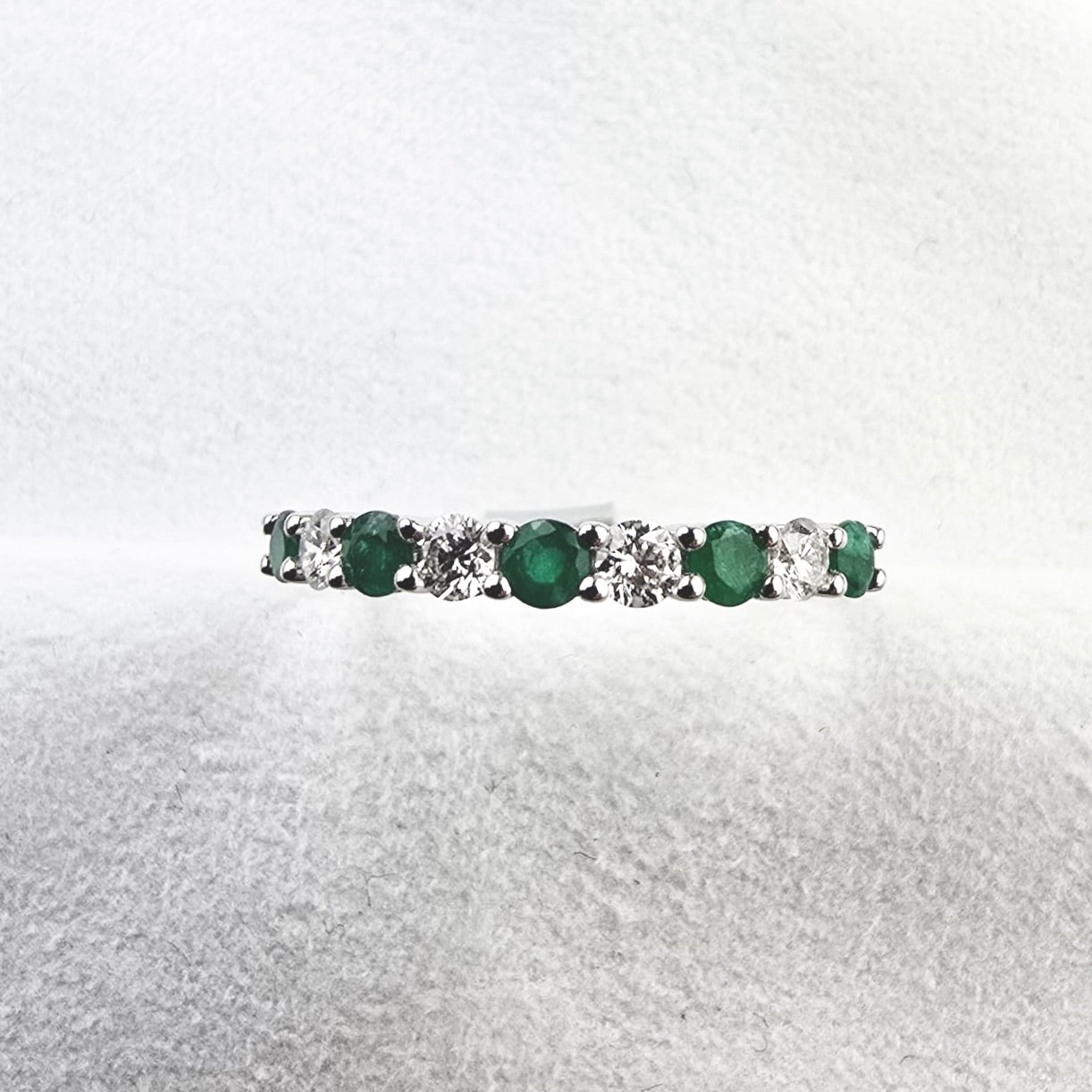 Emerald and Diamond Eternity Band