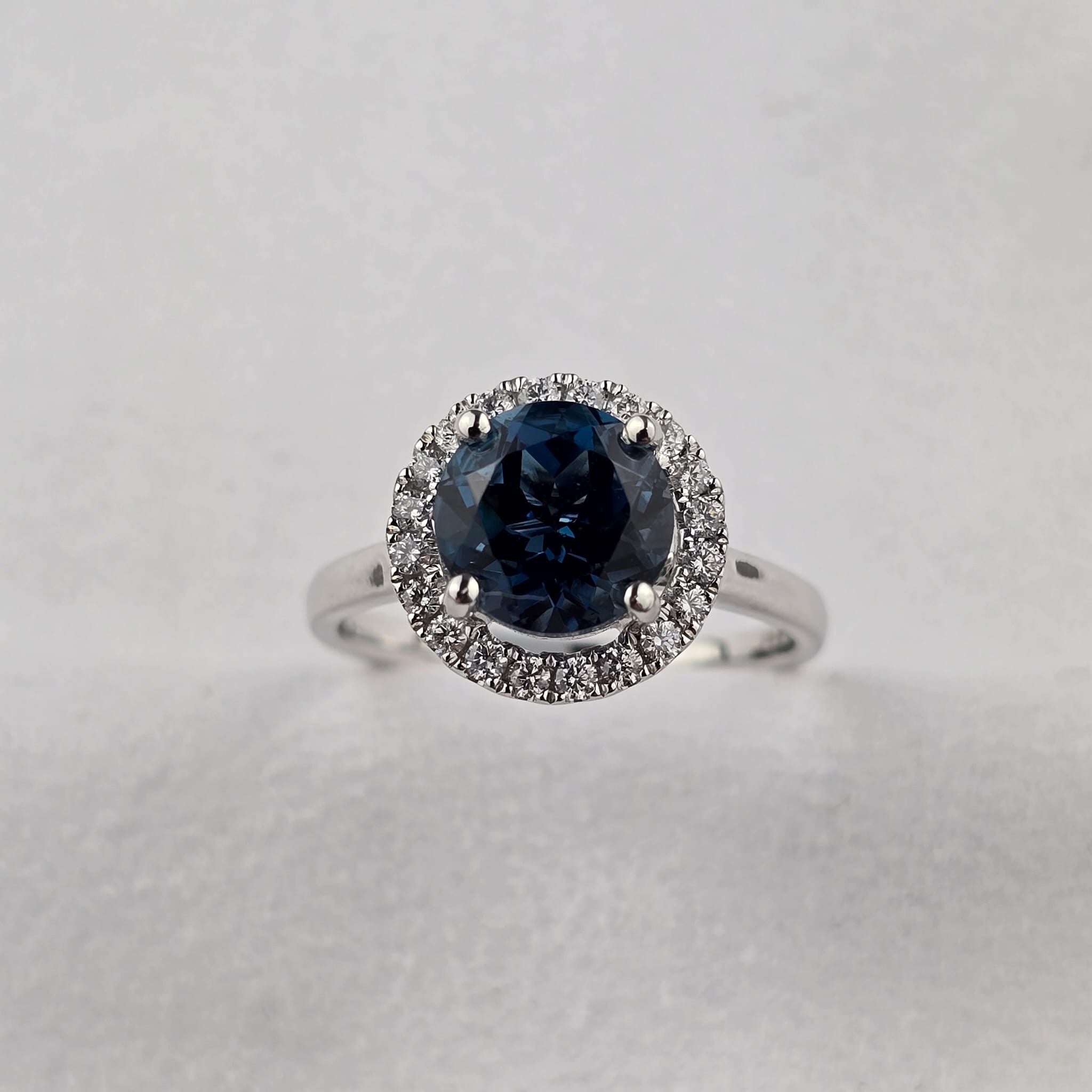 London Blue Topaz Halo Ring
