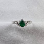 Pear Emerald Trefoil Ring