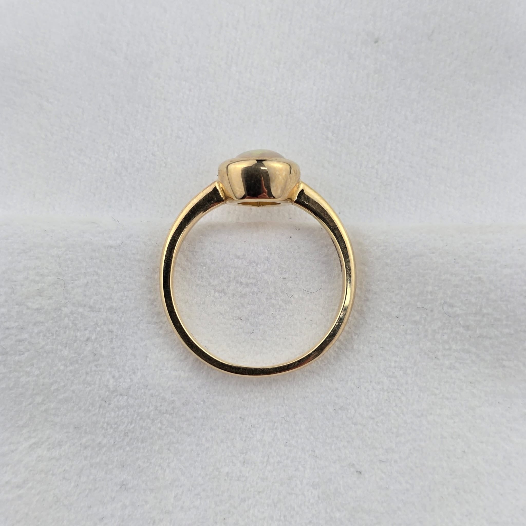 Oval Rub Over Set Opal Ring