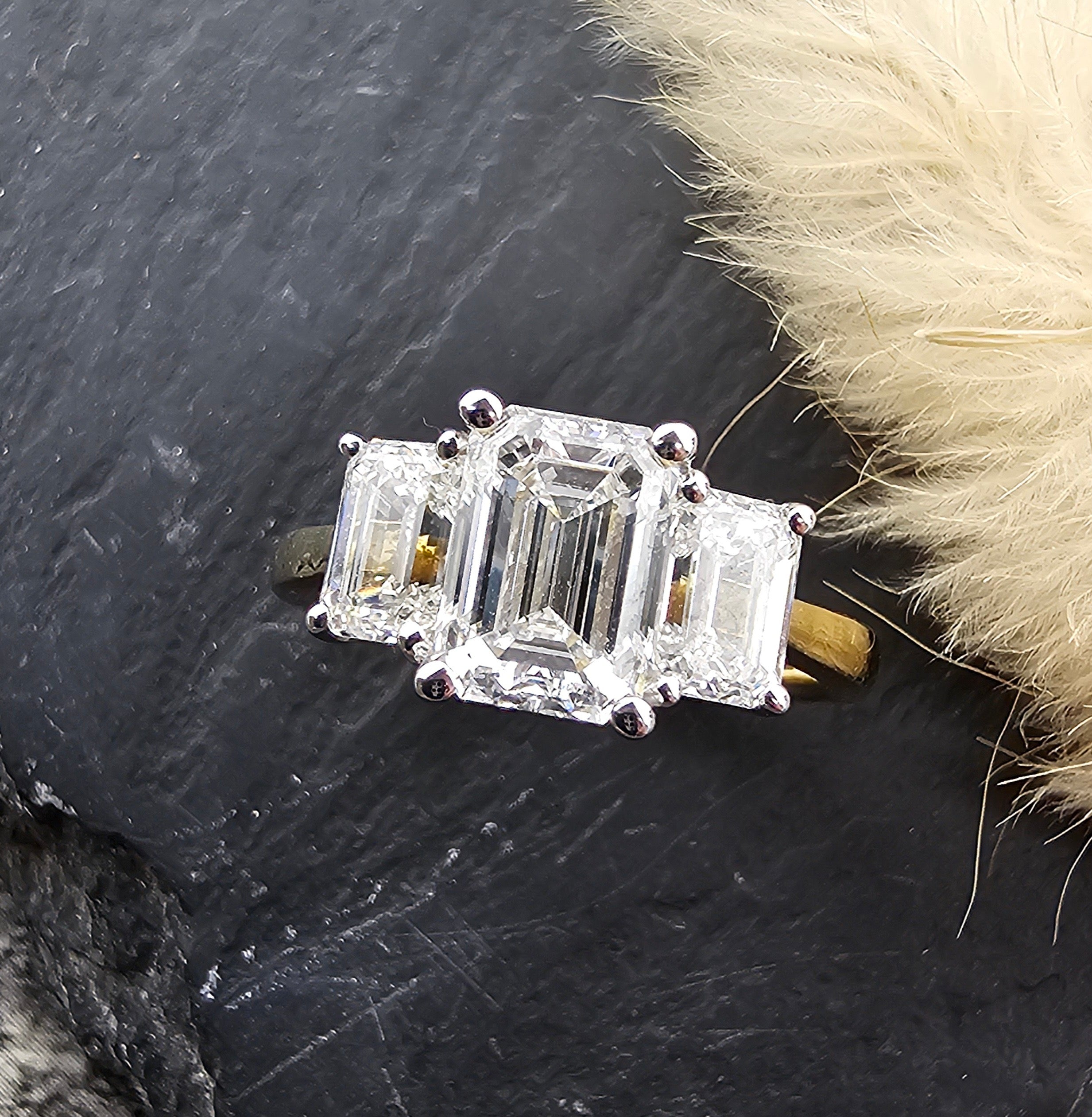 Emerald Cut Lab Grown Diamond Trilogy
