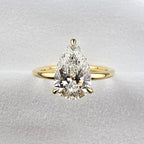 Lab Grown Pear Hidden Halo Solitaire