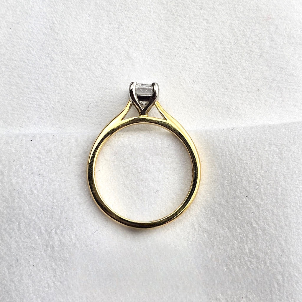 Emerald Diamond Solitaire Ring