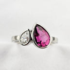 Rubellite and Diamond Toi et Moi Ring