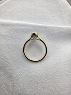 Oval Green Sapphire Rubover Ring