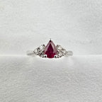 Pear Ruby Trefoil Ring