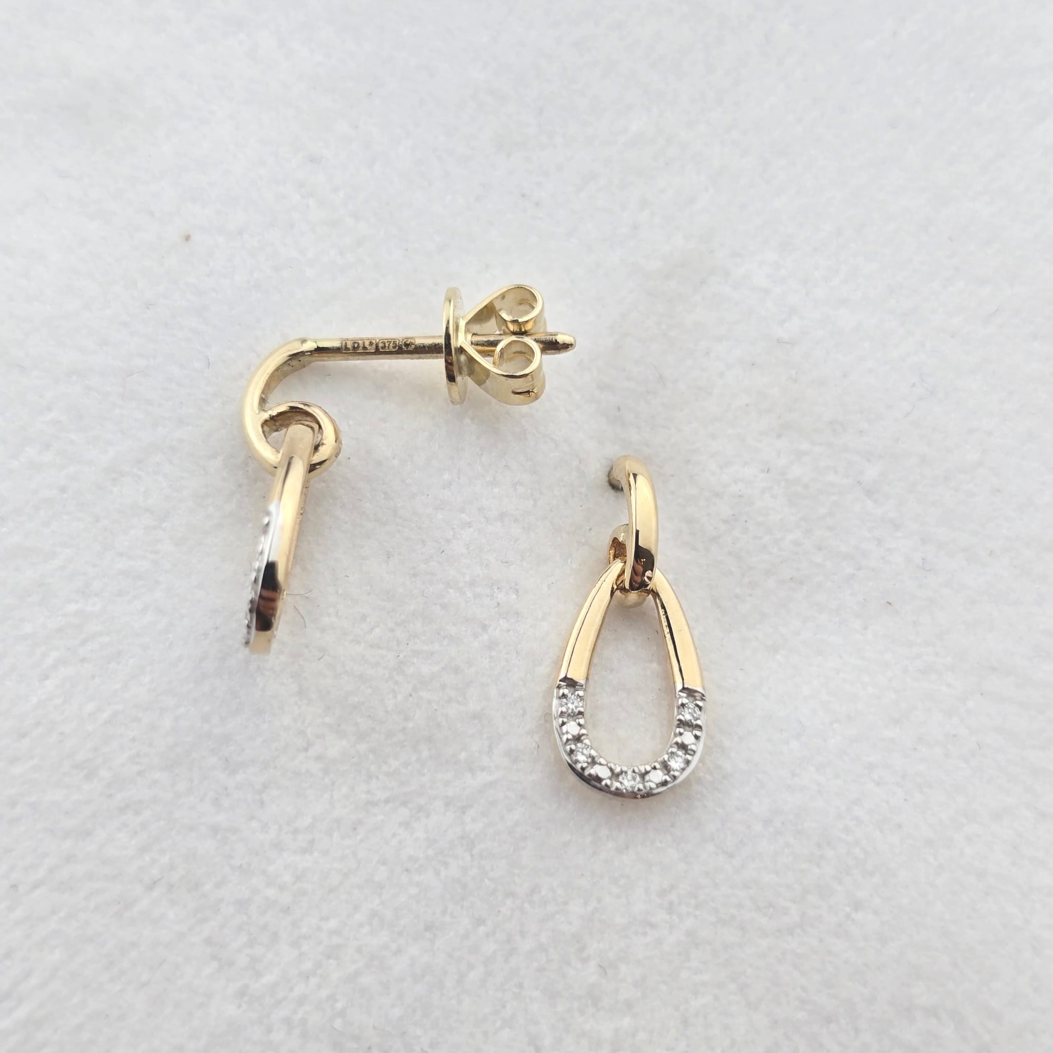 Diamond Drop Pear Earrings