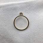 Pear Green Sapphire and Diamond Shoulder Ring