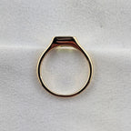 Peridot East To West Octagonal Ring