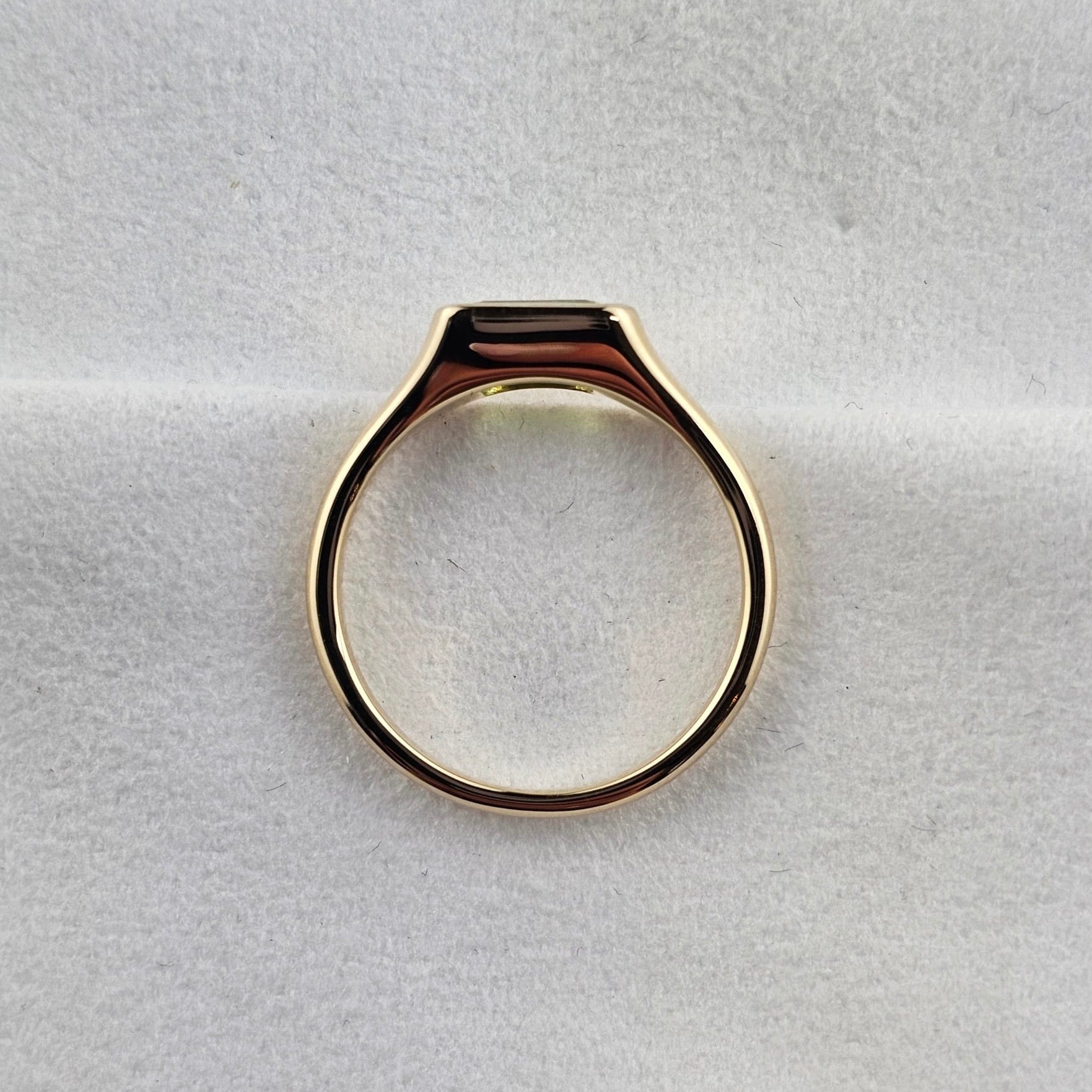 Peridot East To West Octagonal Ring