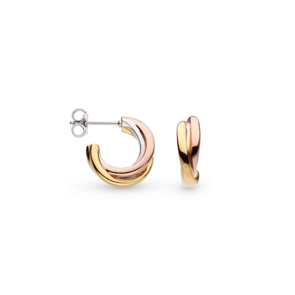 Bevel Trilogy Golds Hoop Earrings