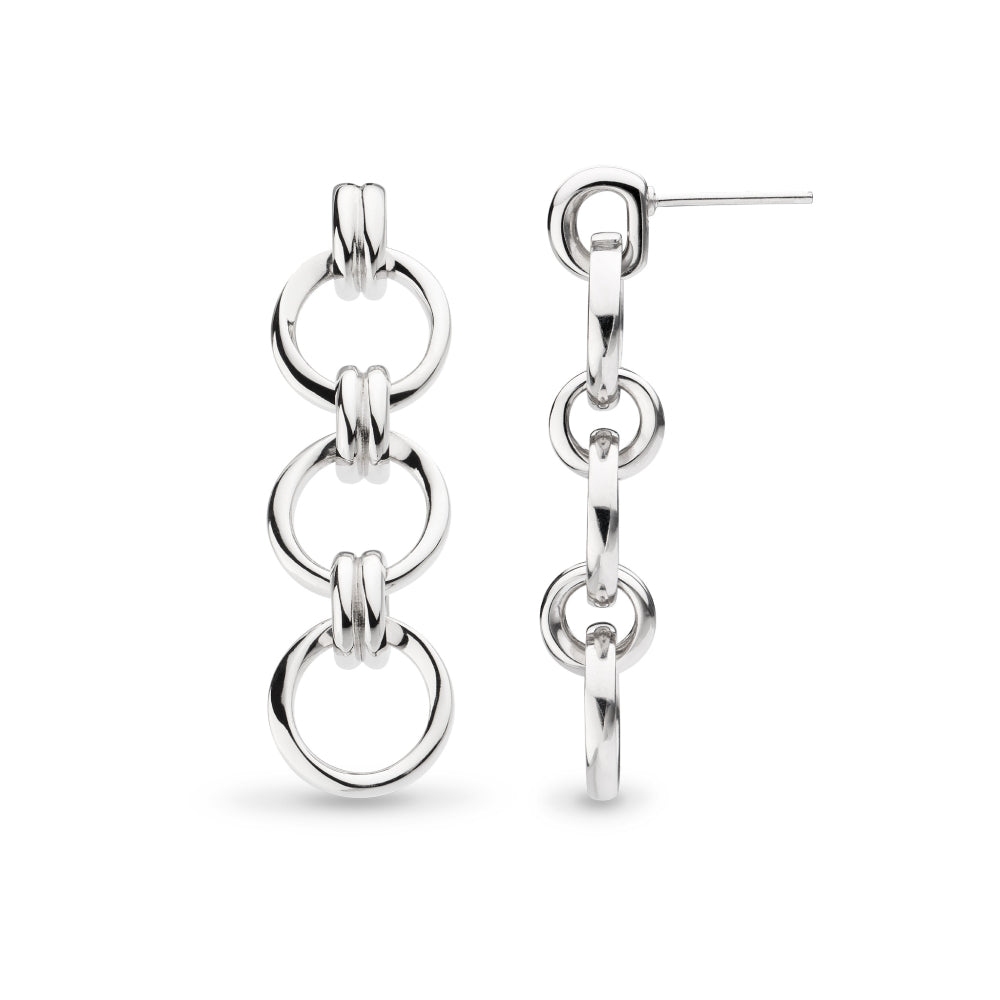 Bevel Unity Trio Stud Drop Earrings