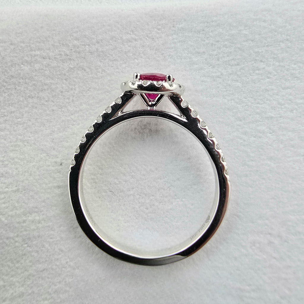 Ruby and Diamond Halo Ring