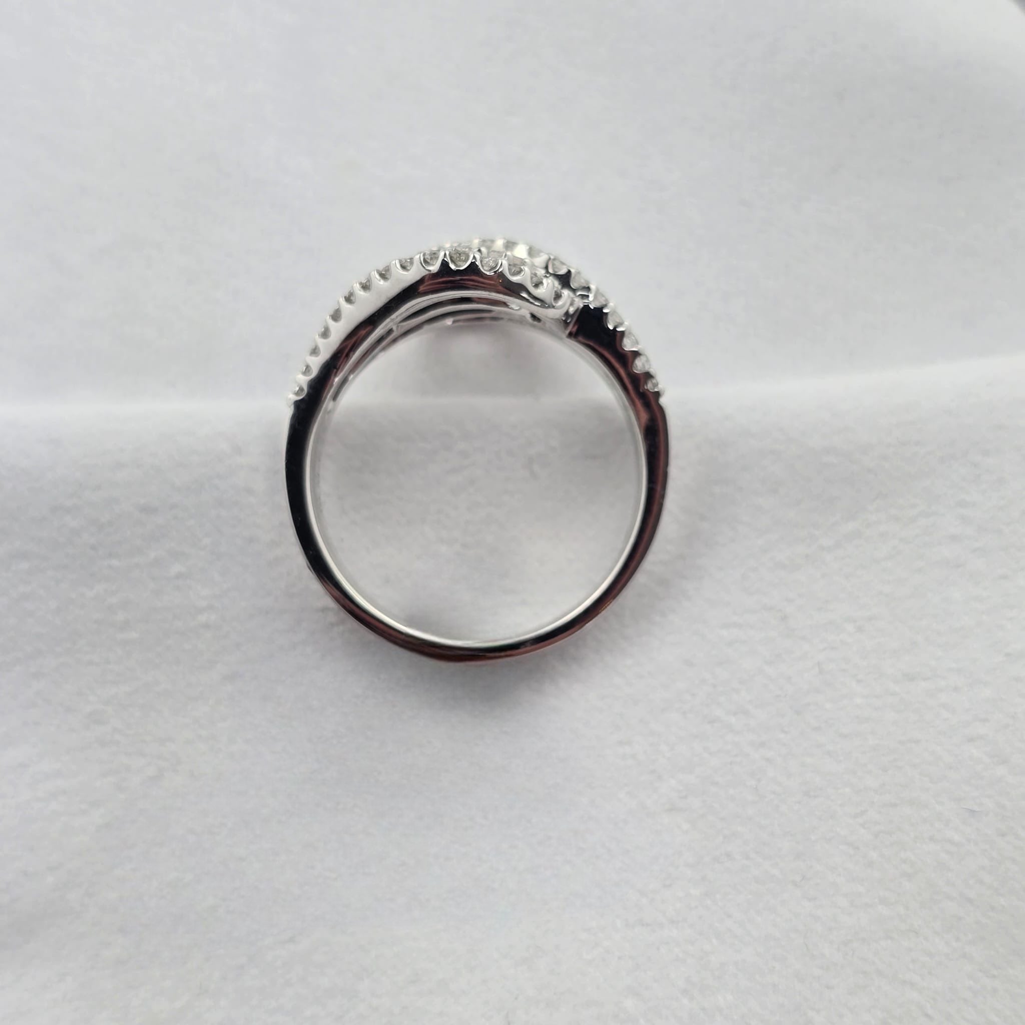 Diamond Set Multi Strand Open Ring