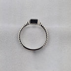 Octagonal Blue Topaz Ring