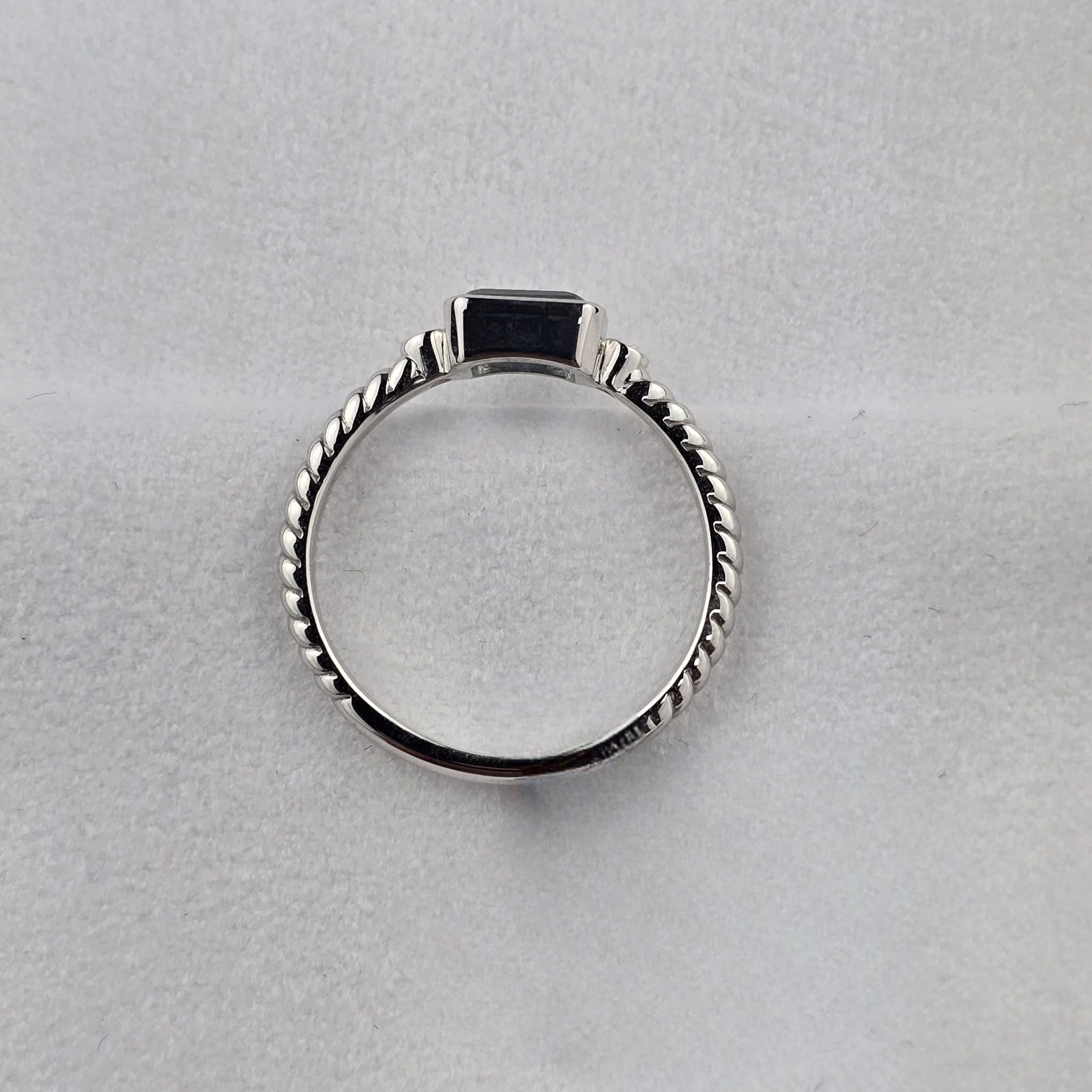 Octagonal Blue Topaz Ring