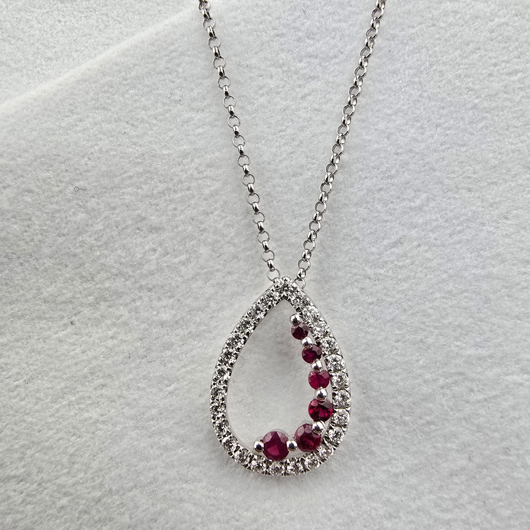 Ruby and Diamond Pear Pendant