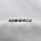 Emerald and Diamond Vintage Eternity Band