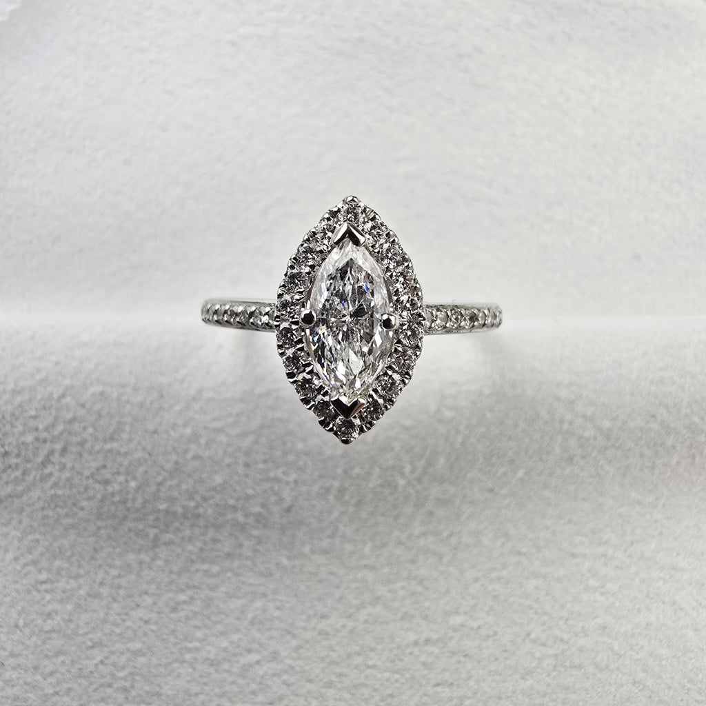 Marquise Diamond Halo Ring