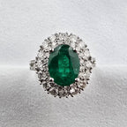 Emerald and Diamond Double Halo
