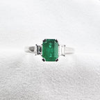 Emerald and Diamond Trilogy Ring