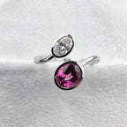 Pink Spinel and Diamond Open Twist Ring