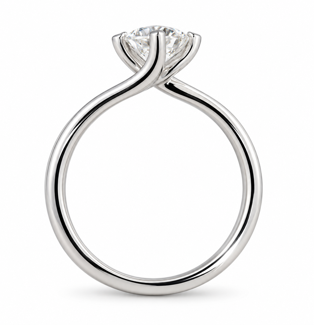 Princess Diamond Solitaire Twist Ring