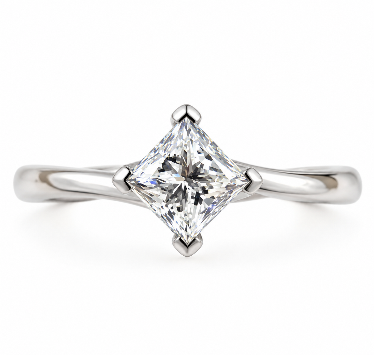 Princess Diamond Solitaire Twist Ring