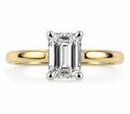 Emerald Diamond Solitaire Ring