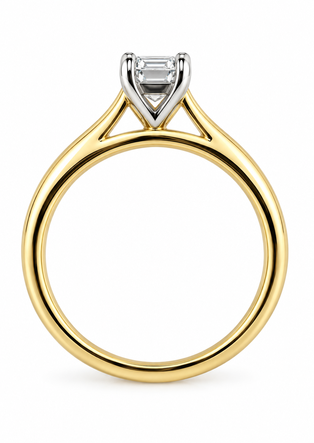 Emerald Diamond Solitaire Ring