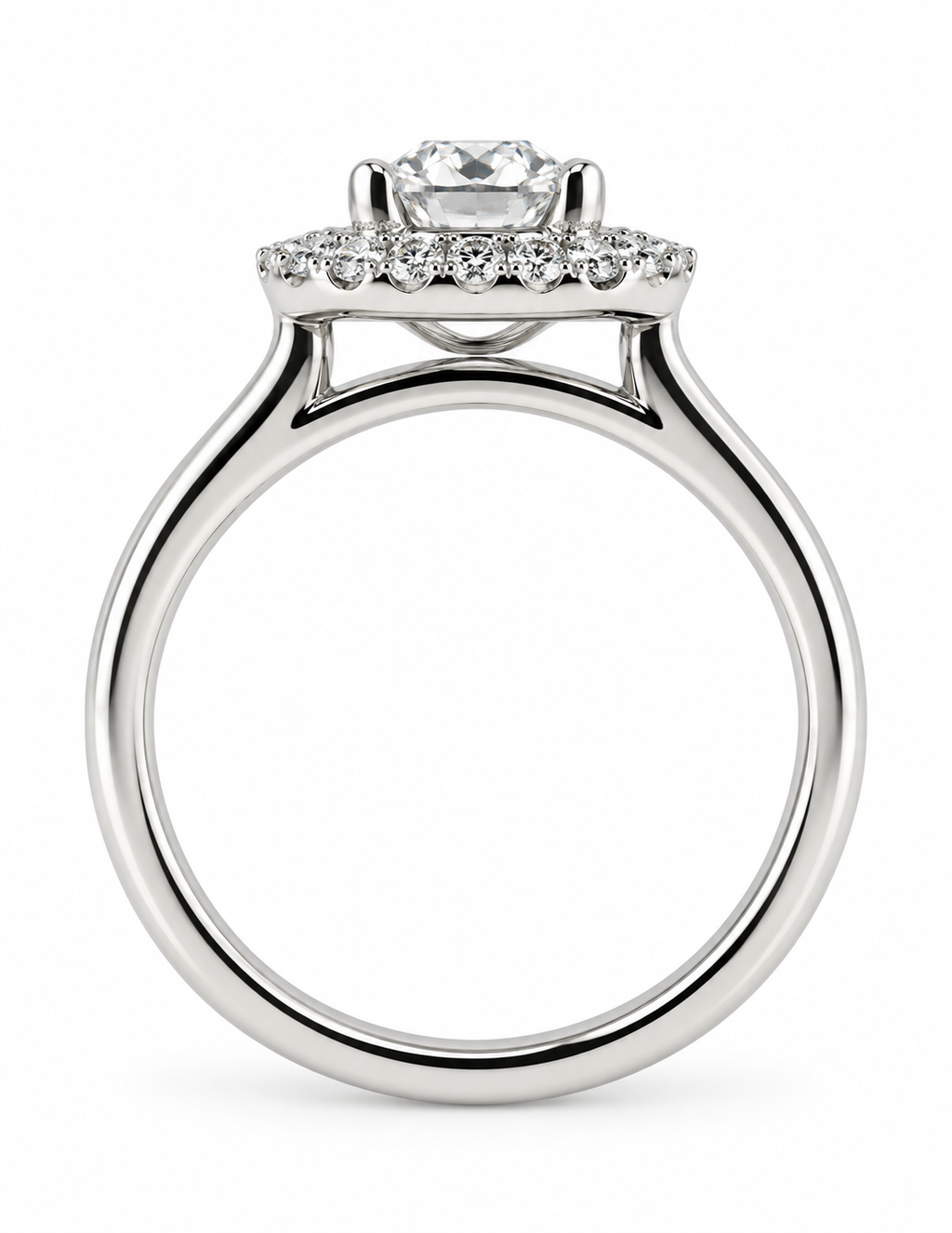 Round Diamond Double Halo Ring