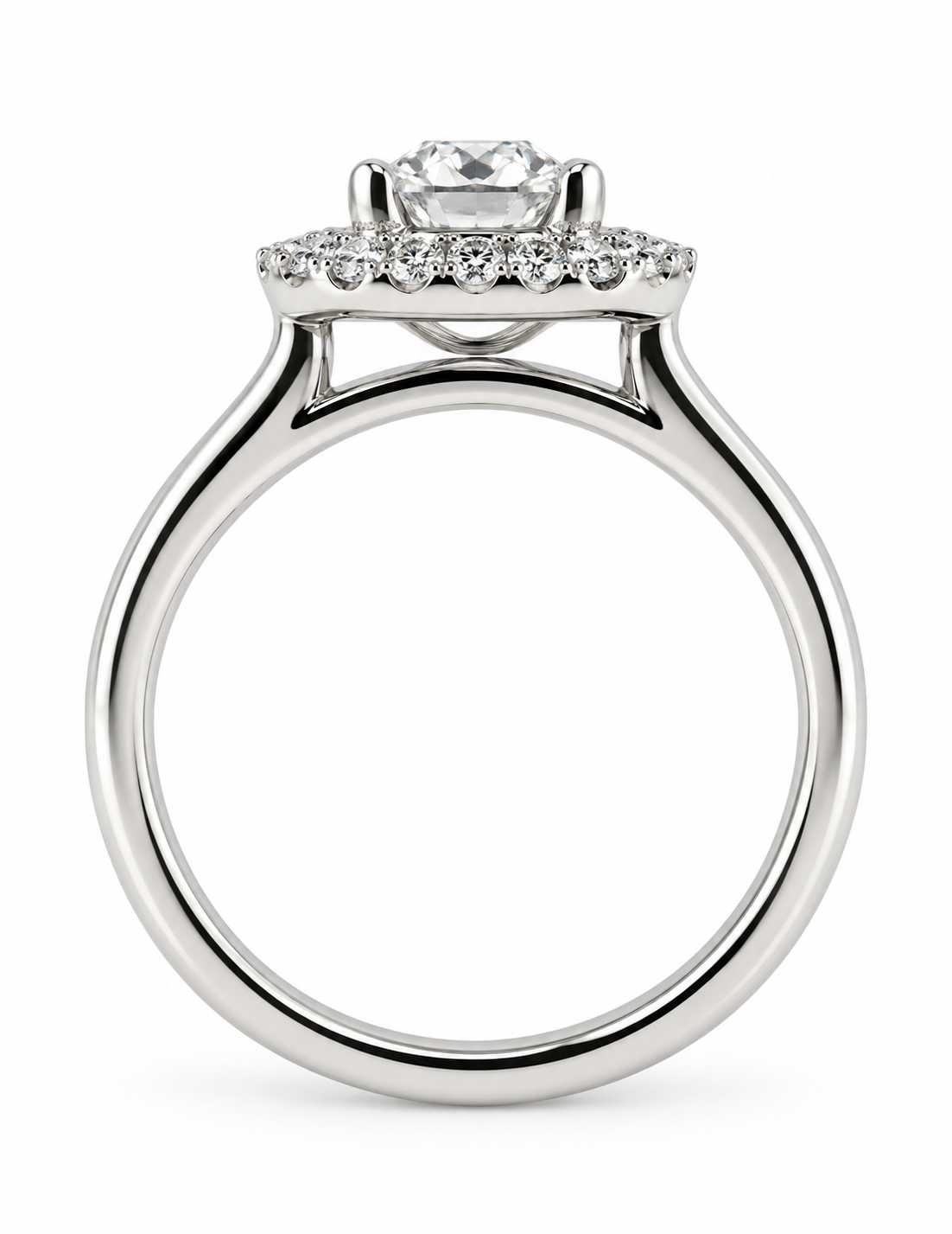 Round Diamond Double Halo Ring