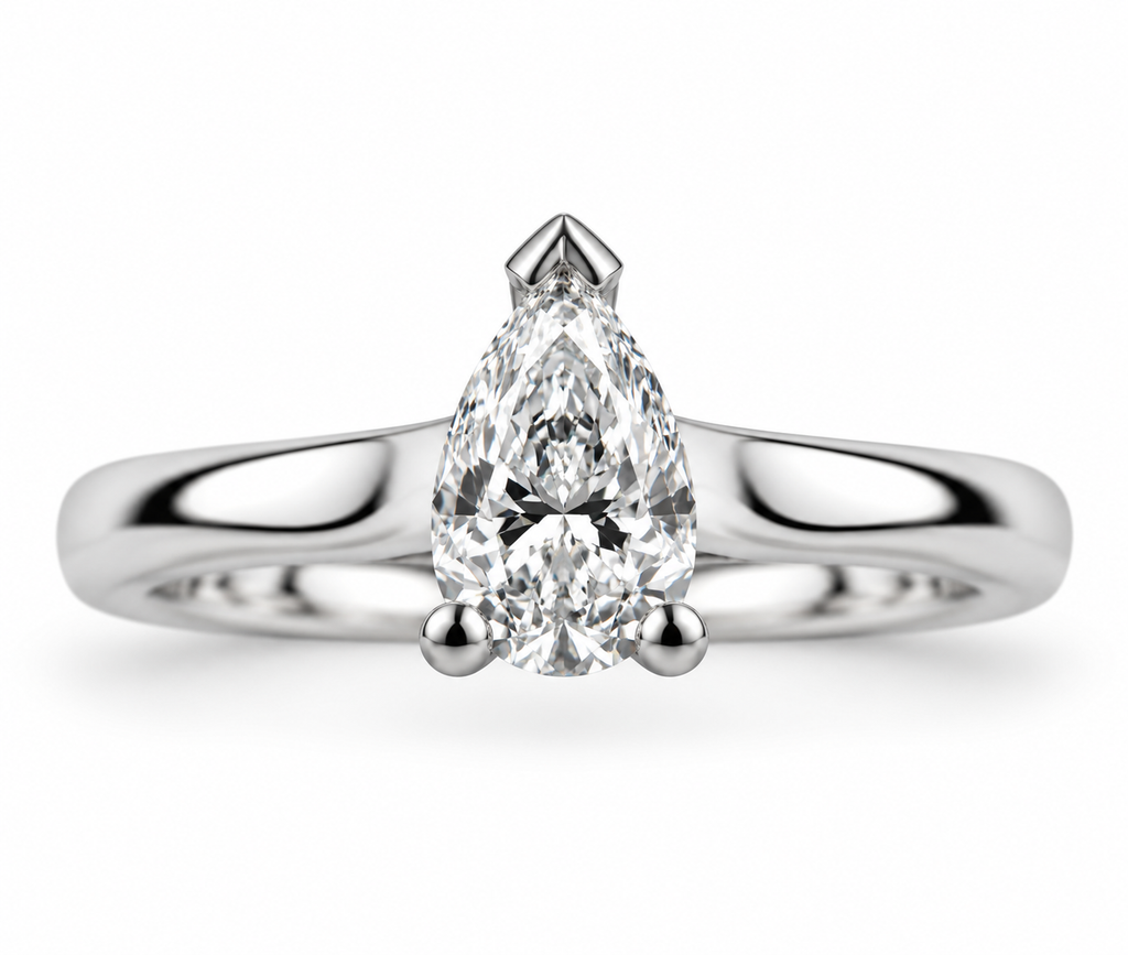 Pear Diamond Solitaire Ring