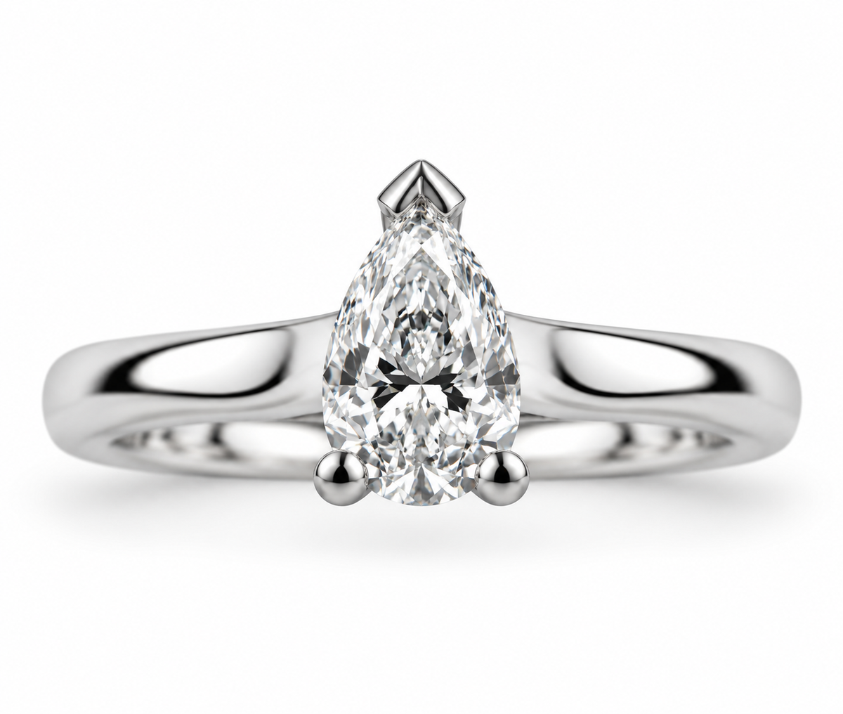 Pear Diamond Solitaire Ring