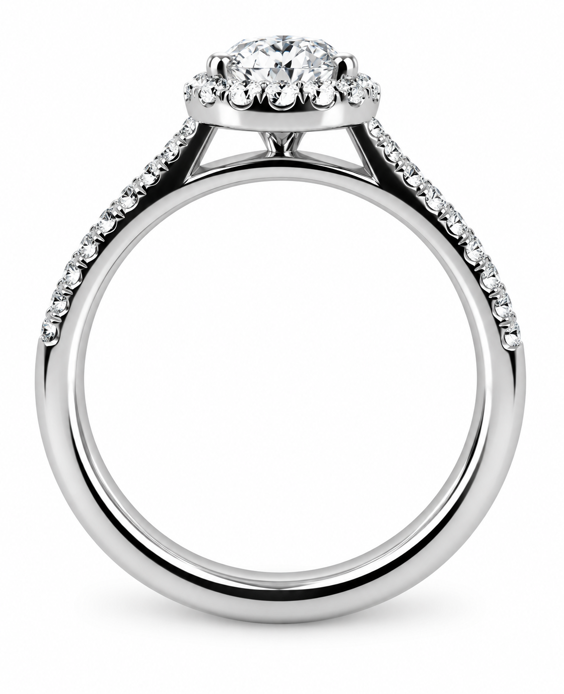 Pear Diamond Halo Ring