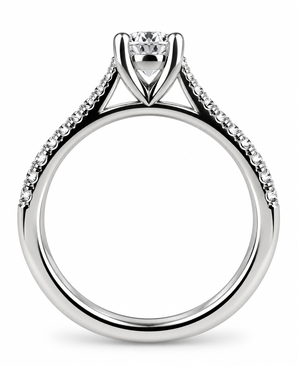 Round Diamond and Diamond Shoulders