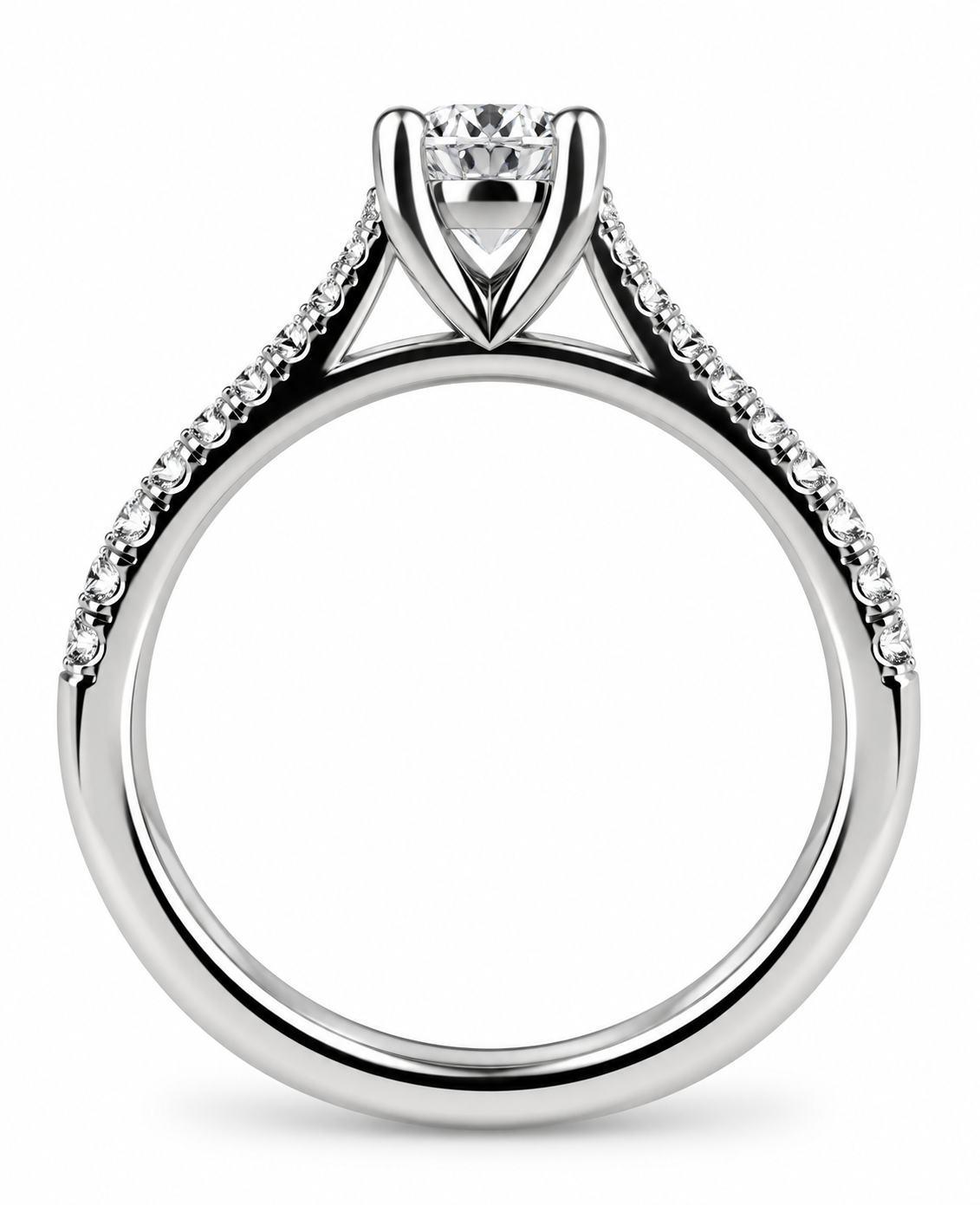 Round Diamond and Diamond Shoulders
