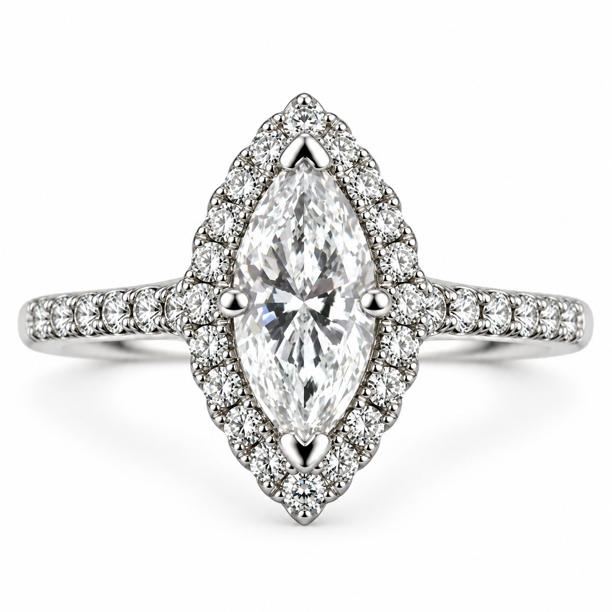 Marquise Diamond Halo Ring