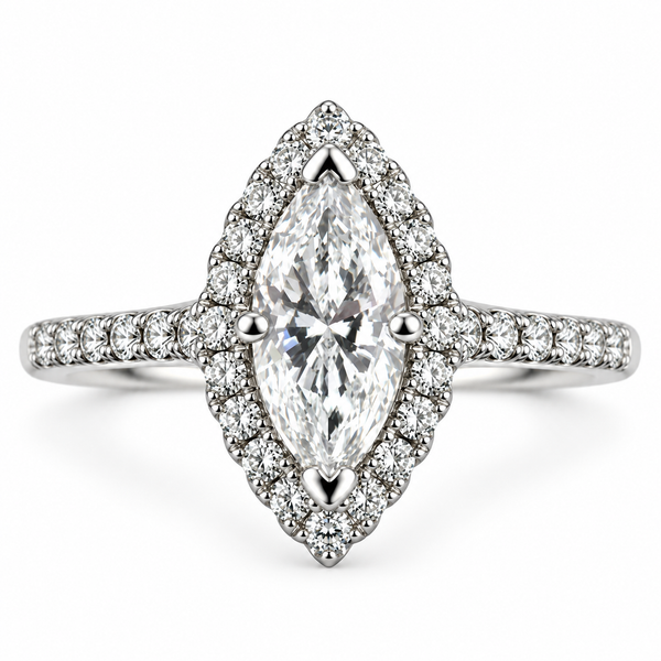 Marquise Diamond Halo Ring